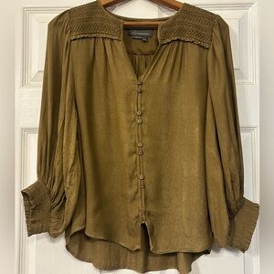 Anthropologie Olive Green Blouse
